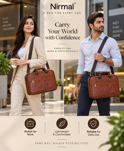 Premium Leather Laptop Messenger Bag