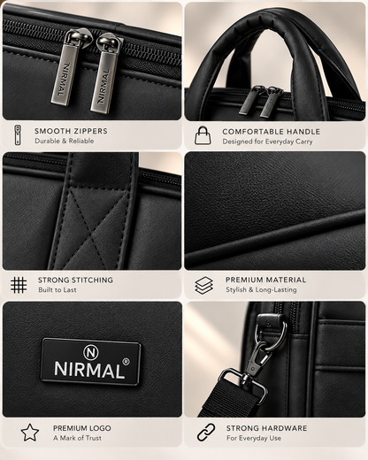 Nirmal Premium Black Laptop Office Bag