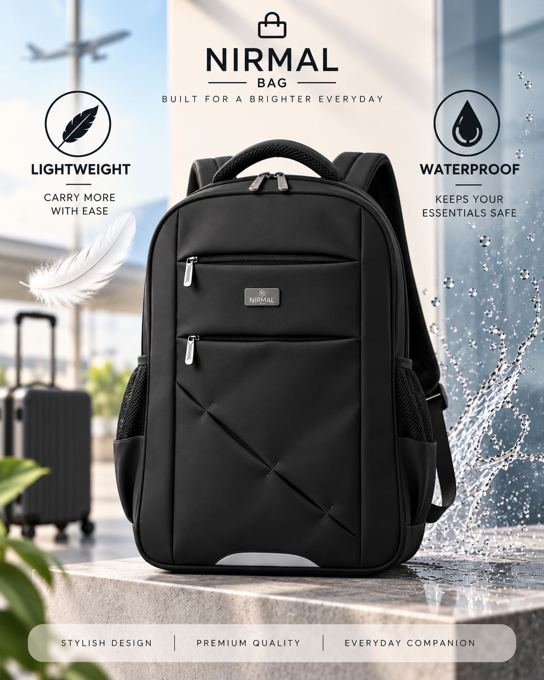 Nirmal Premium Beige Laptop Backpack