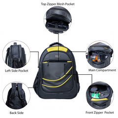 Nirmal Bag Black & Yellow School Bag