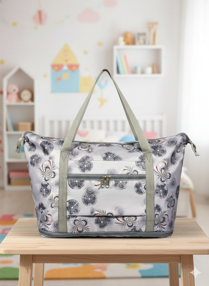 Elegant Floral Waterproof Travel Tote Bag