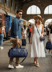 Stylish Blue Travel Duffle Bag