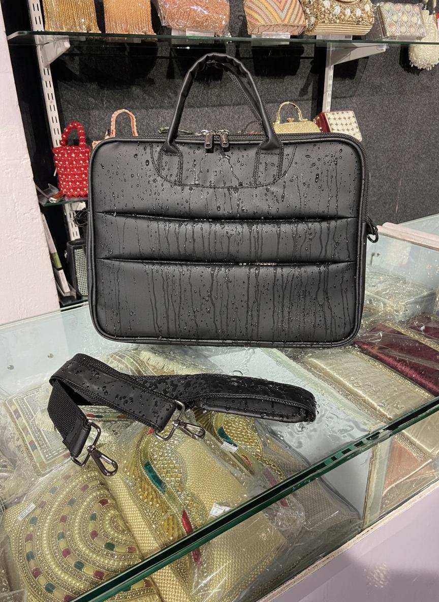 Black Premium Laptop Office Briefcase with Shoulder Strap