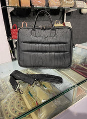 Black Premium Laptop Office Briefcase with Shoulder Strap