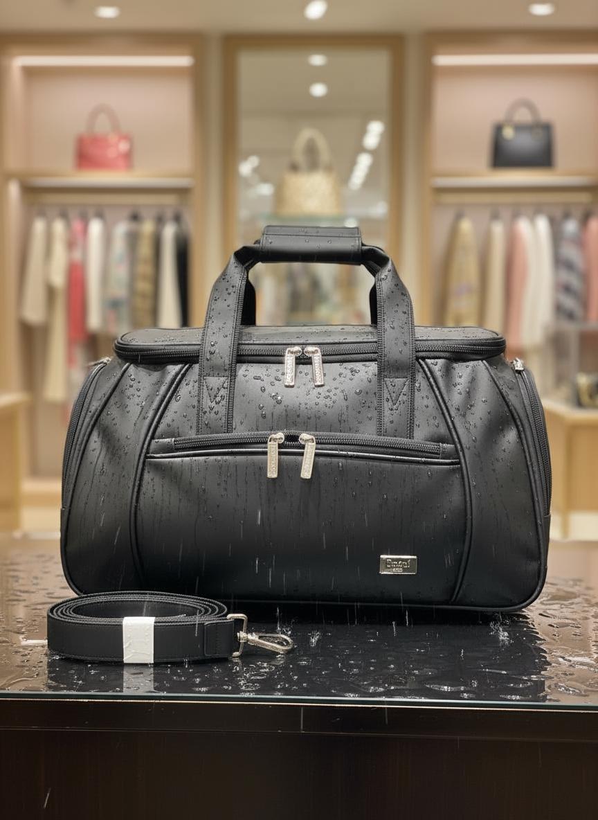 Premium Black Travel & Office Duffle Bag with Adjustable Shoulder Strap