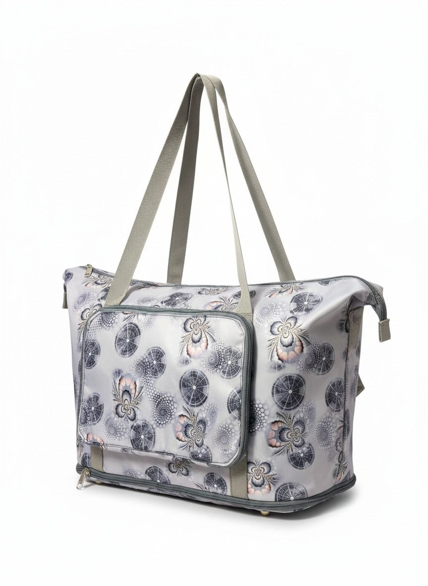 Elegant Floral Waterproof Travel Tote Bag