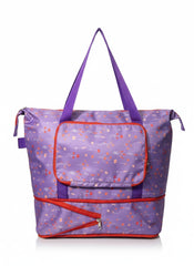 Purple Waterproof Baby Travel Tote Bag with Extra Storage