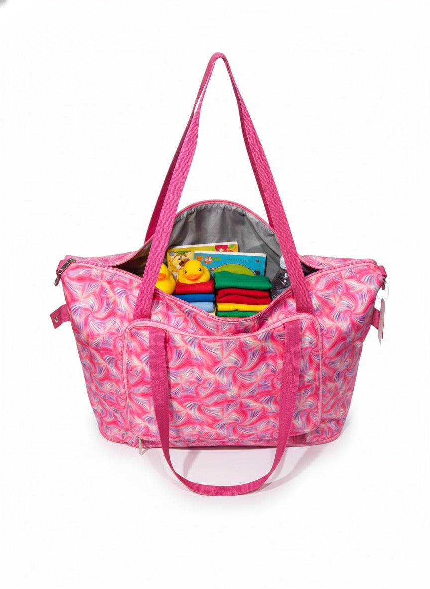 Pink Waterproof Baby Travel Tote Bag