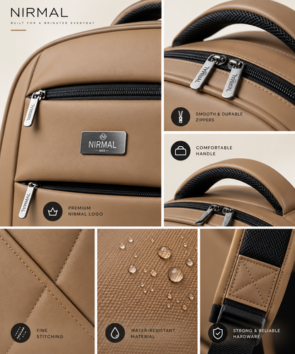 Nirmal Premium Beige Laptop Backpack