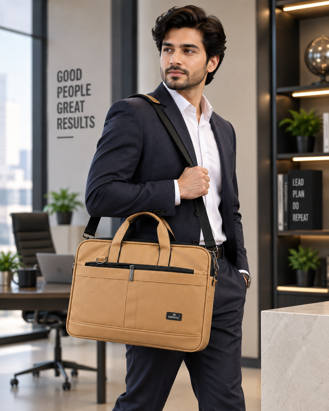 Nirmal Premium Beige Laptop Office Bag