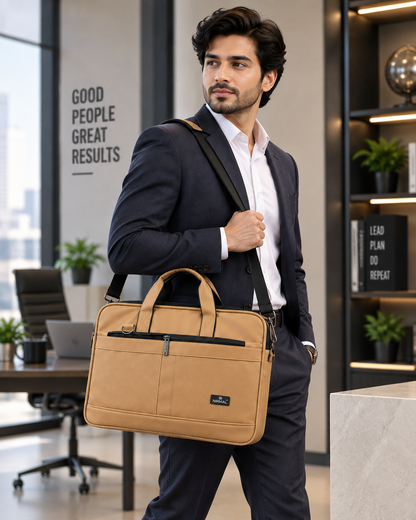 Nirmal Premium Beige Laptop Office Bag