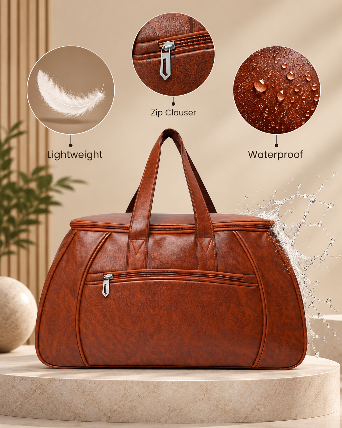 Nirmal Premium Brown Travel Duffel Bag