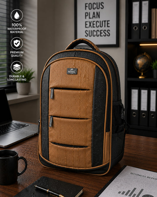 NIRMAL Stylish Brown and Black Water-Resistant College & School Bag