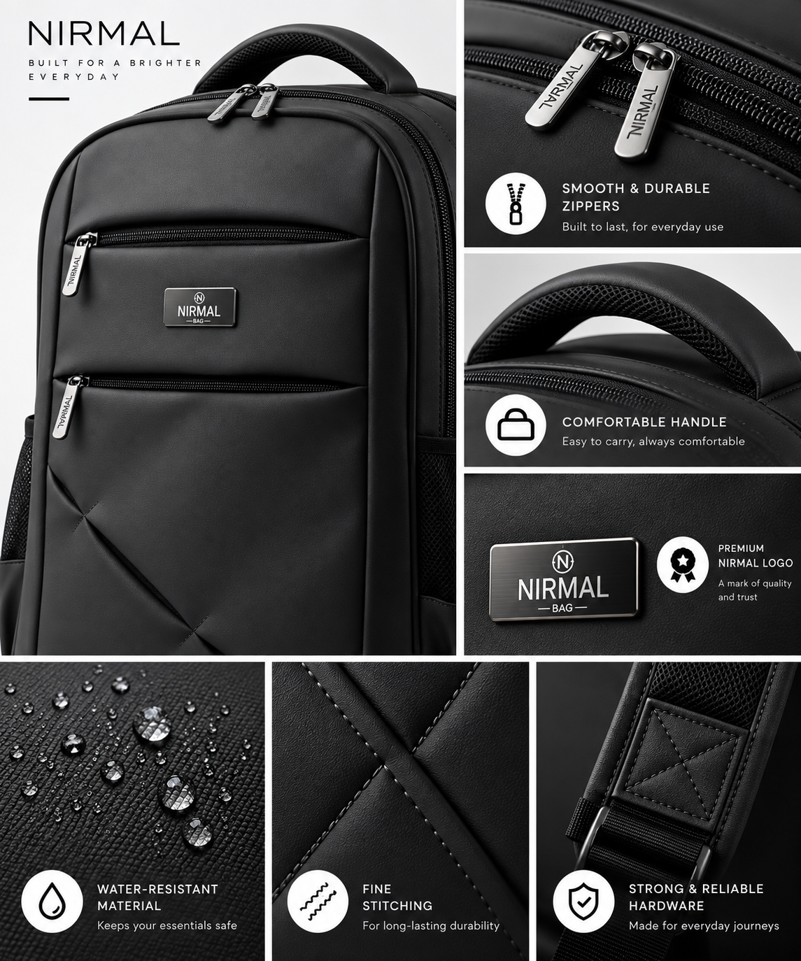 Nirmal Premium Beige Laptop Backpack