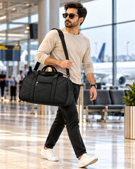 Nirmal Premium Black Travel Duffel Bag