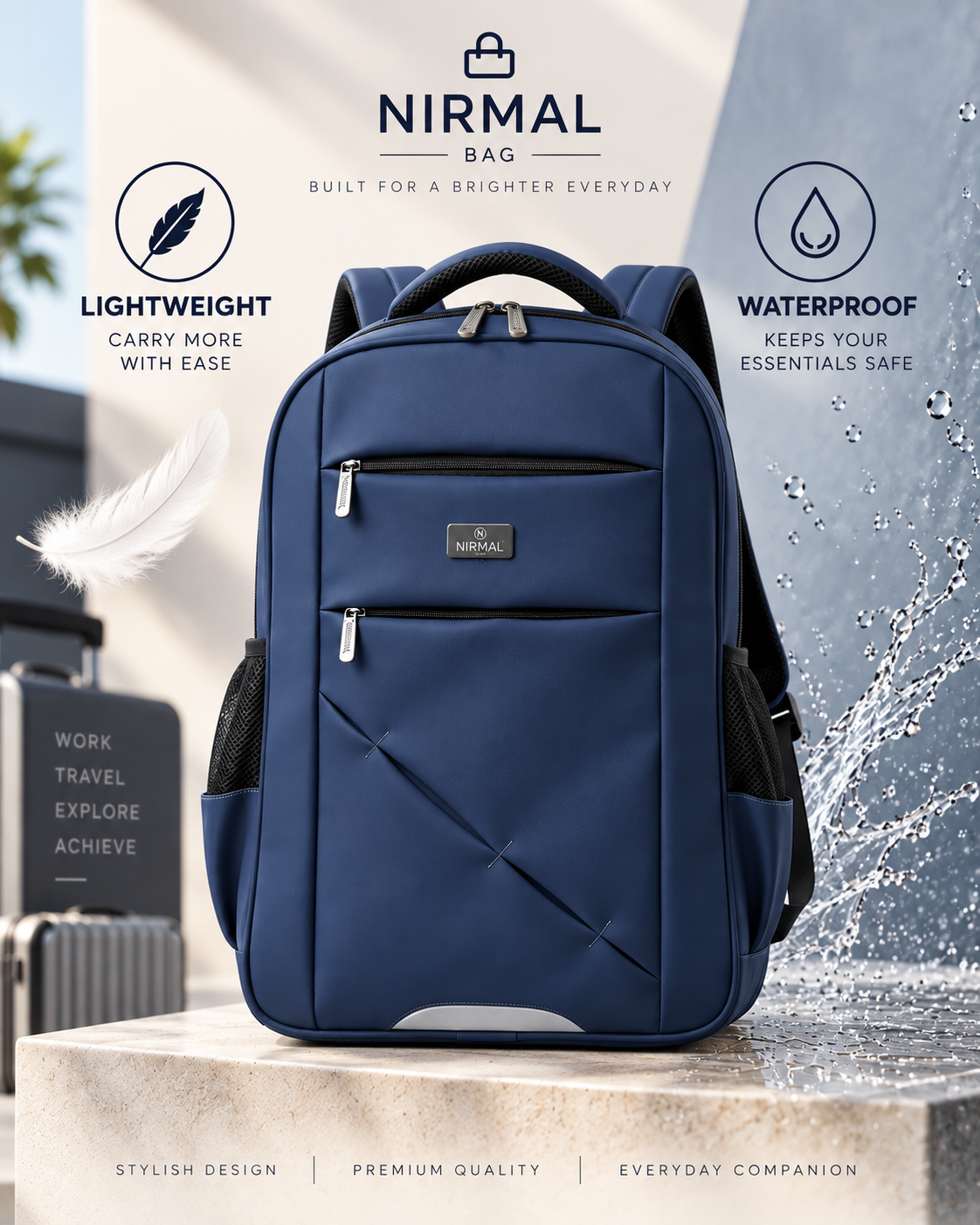 Nirmal Premium Beige Laptop Backpack