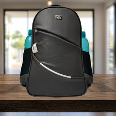 Full shot of a black backpack