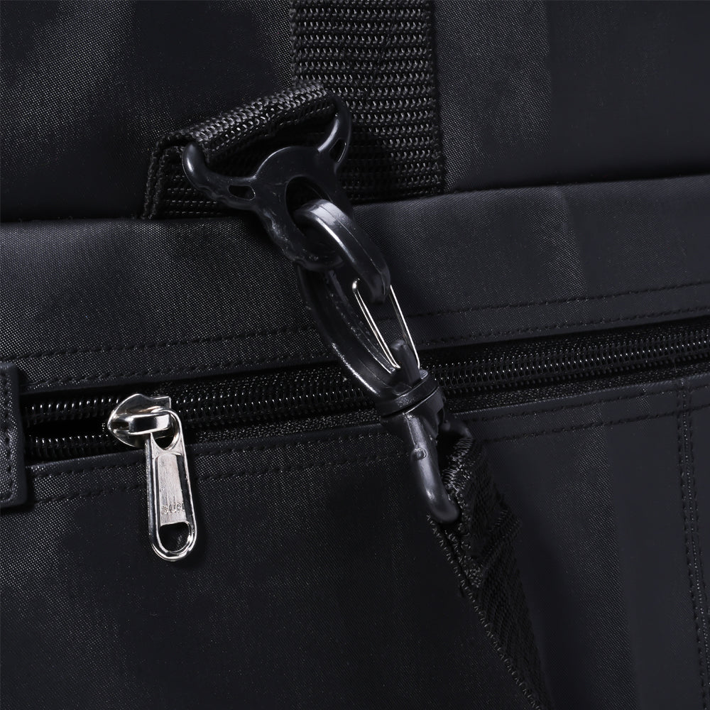 Full shot of a black briefcase-style bag.