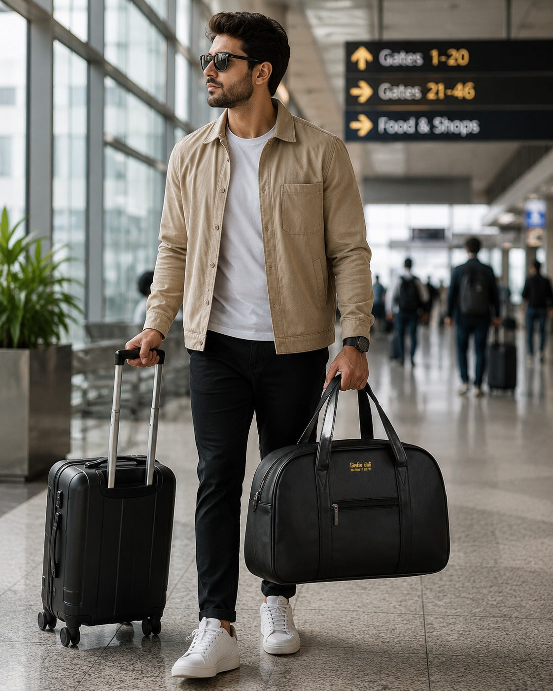 Nirmal Premium Black Travel Duffel Bag